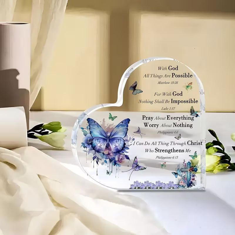 With God All Things Are Possible Heart Plaque