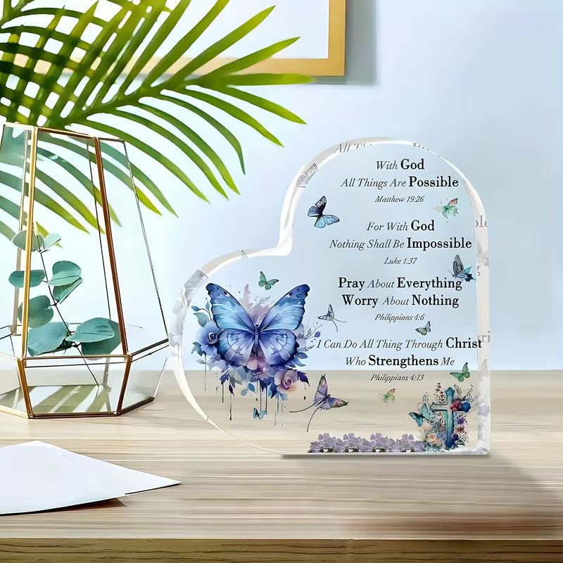 With God All Things Are Possible Heart Plaque