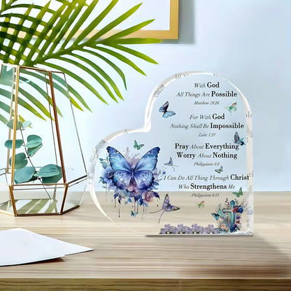 With God All Things Are Possible Heart Plaque