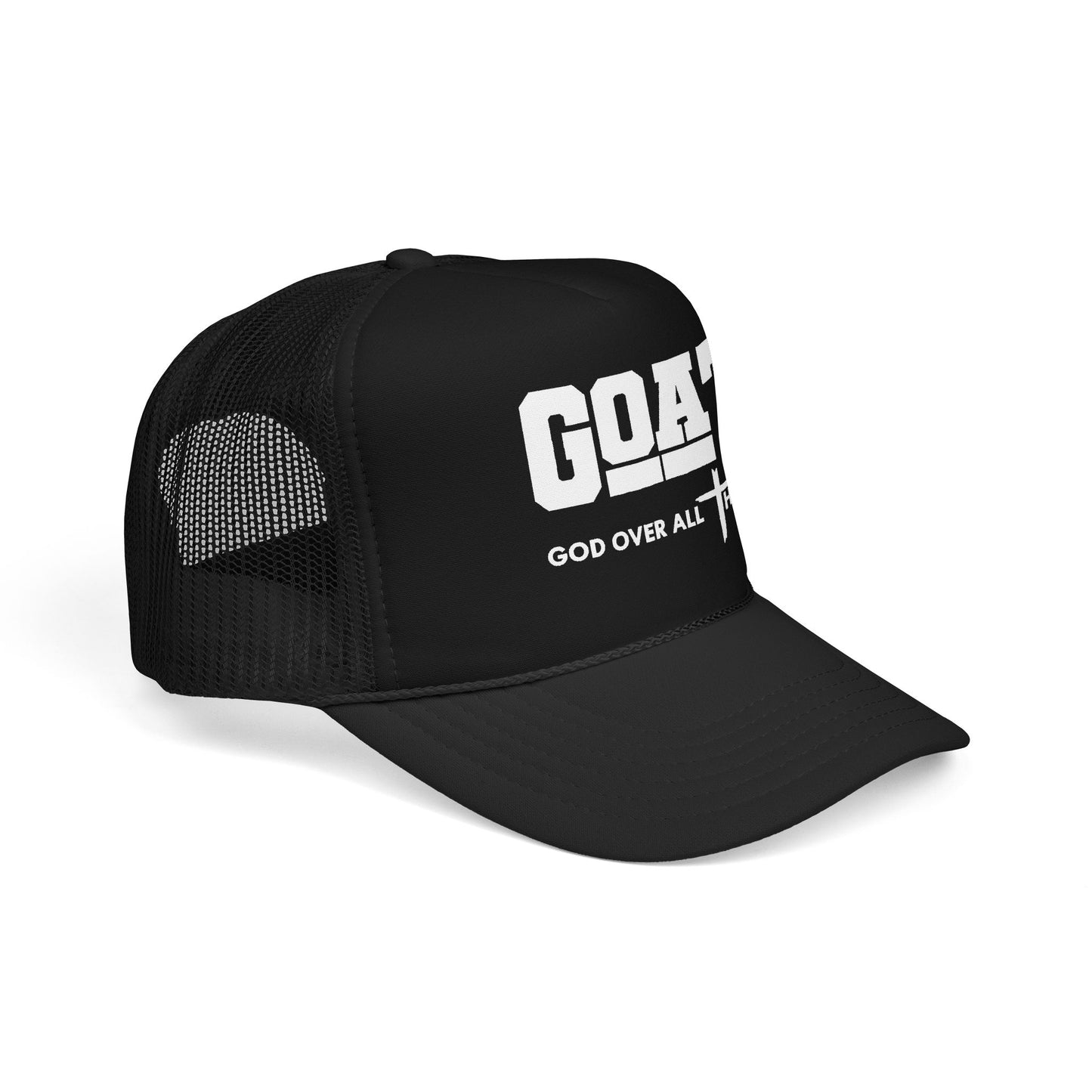 GOAT Trucker Hat –'God Over All Things' Vintage Foam Mesh Cap