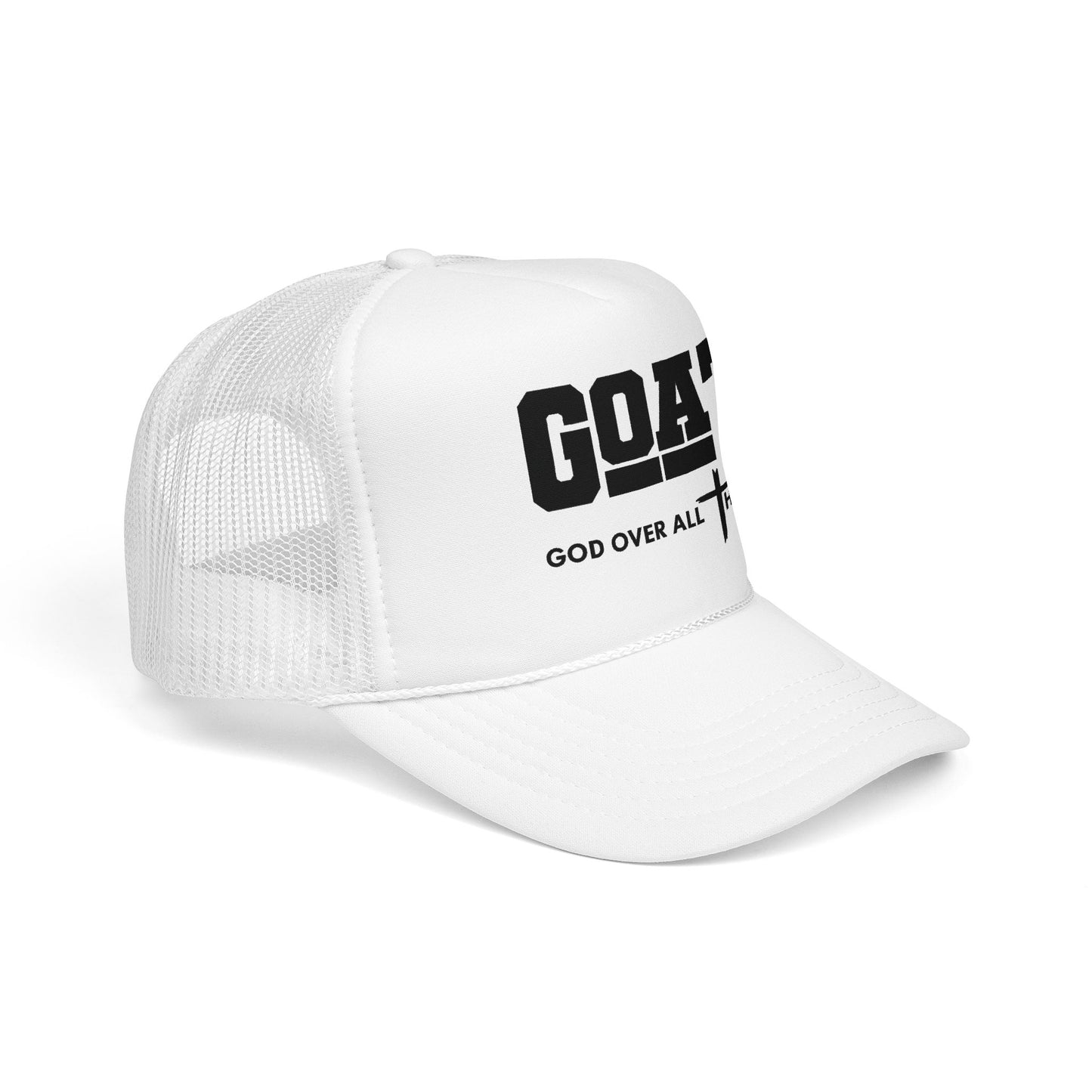 GOAT Trucker Hat –'God Over All Things' Vintage Foam Mesh Cap