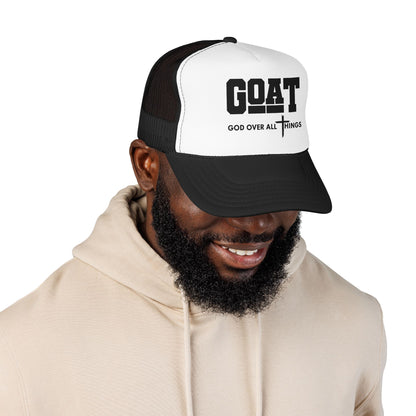 GOAT Trucker Hat –'God Over All Things' Vintage Foam Mesh Cap