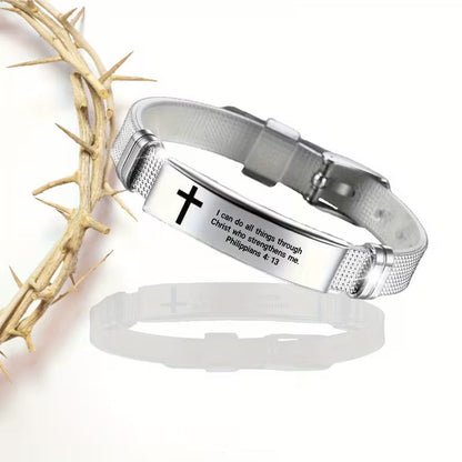 Philippians 4:13 Scripture Bracelet — "I Can Do All Things Through Christ" | Adjustable Faith Bracelet