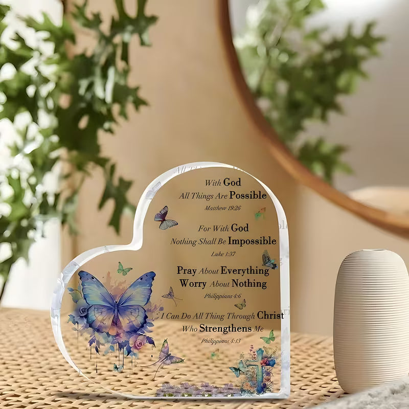 With God All Things Are Possible Heart Plaque