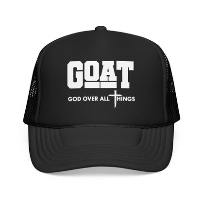 GOAT Trucker Hat –'God Over All Things' Vintage Foam Mesh Cap