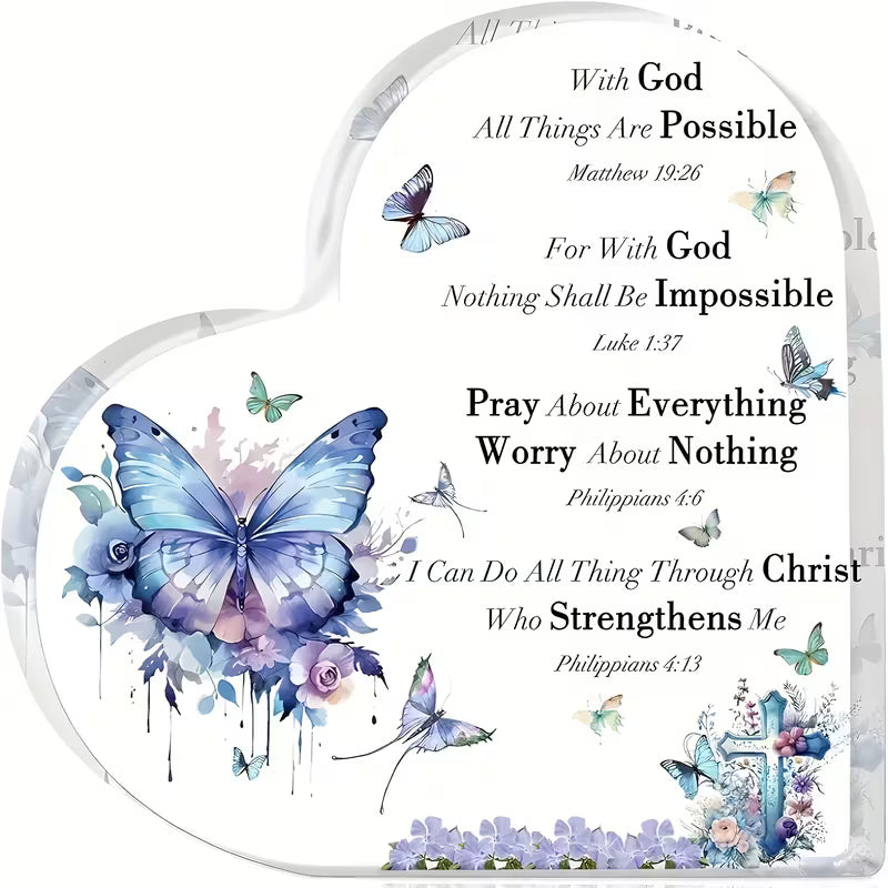 With God All Things Are Possible Heart Plaque