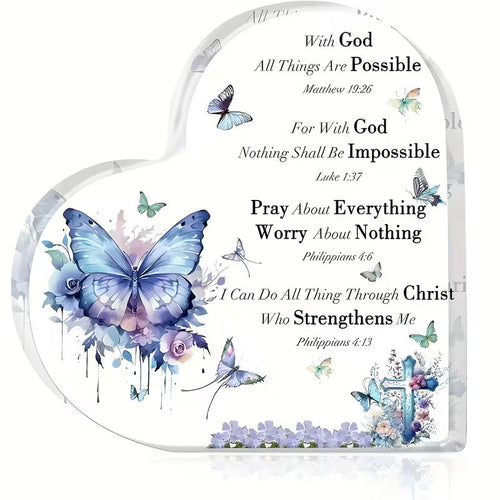 With God All Things Are Possible Heart Plaque