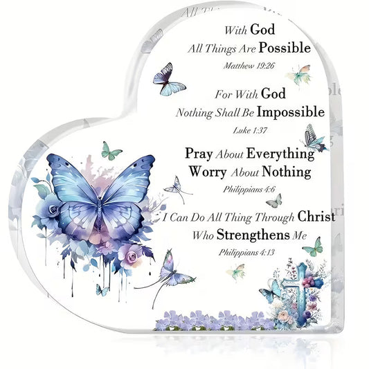 With God All Things Are Possible Heart Plaque