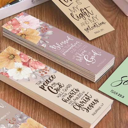 30pcs Flower Design Inspirational Bible Verse Bookmarks